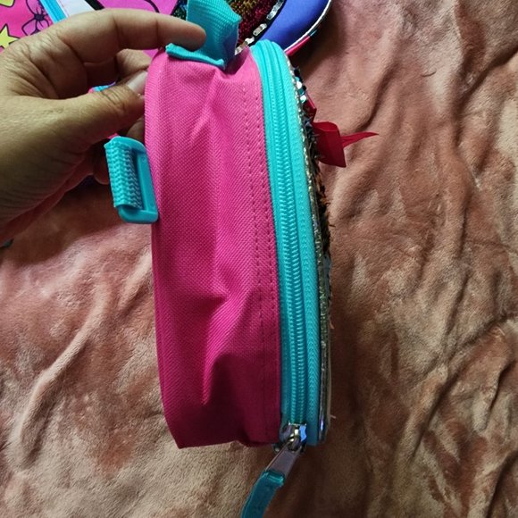 Girls Jojo Siwa Rainbow Sequined Full Size Backpack & Lunchbox Bag Set NWT - Picture 4 of 16